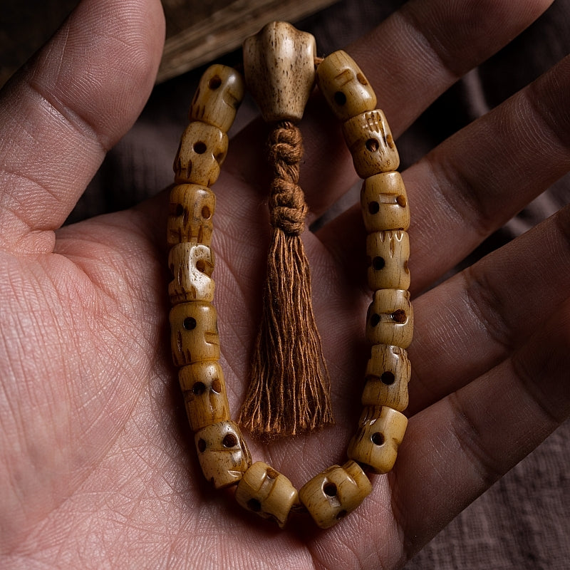 Kailashforce Eternal Yak Bone Skull Mala Where Death’s Whisper Meets Timeless Grace