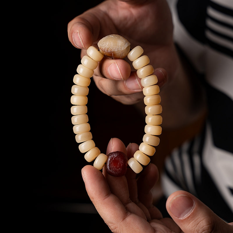 Kailashforce Timeless Natural Camel Bone Fossilized Yellow Single Loop Mala Where Earth’s Wisdom Meets Soulful Grace