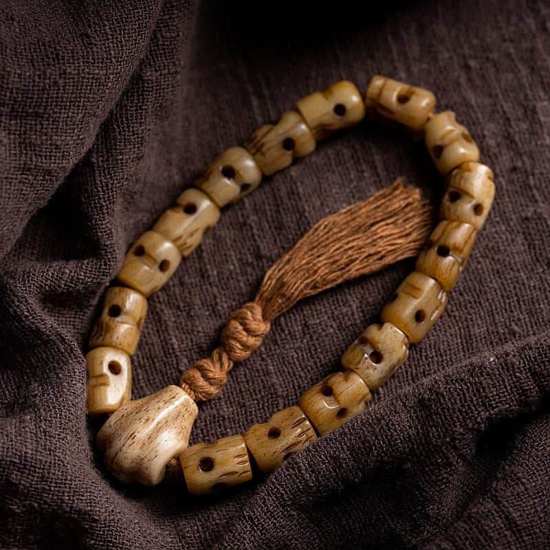Kailashforce Eternal Yak Bone Skull Mala Where Death’s Whisper Meets Timeless Grace