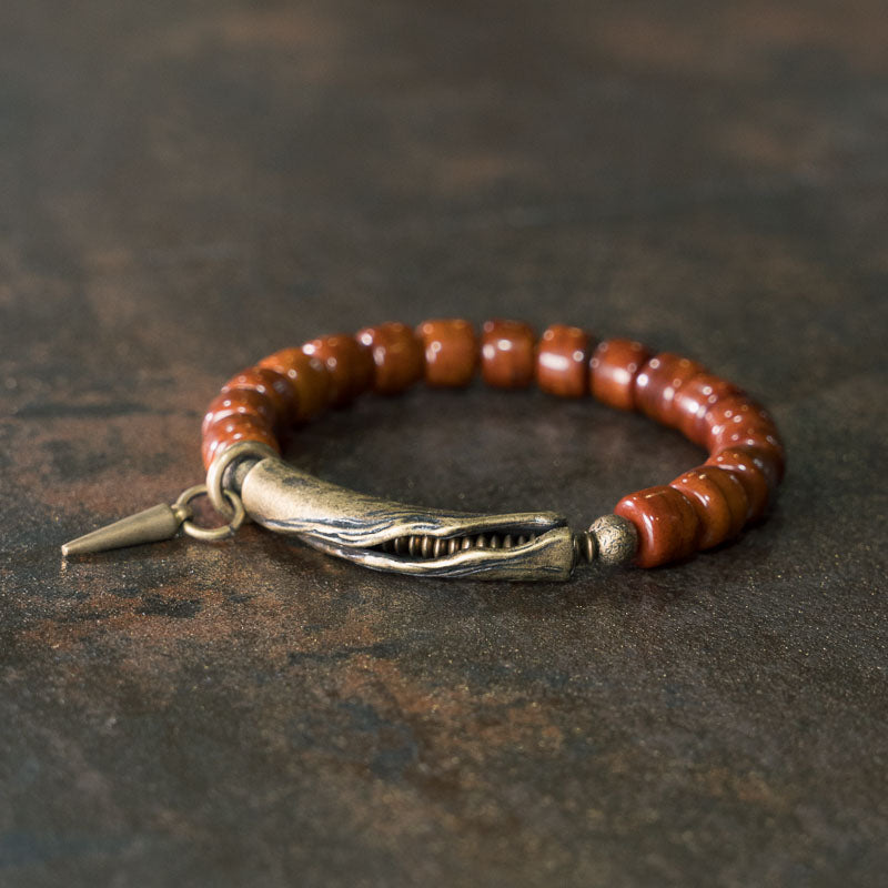 Kailashforce Artisanal Cow Bone Metal Handmade Bracelet Vintage Playful Beaded Jewelry