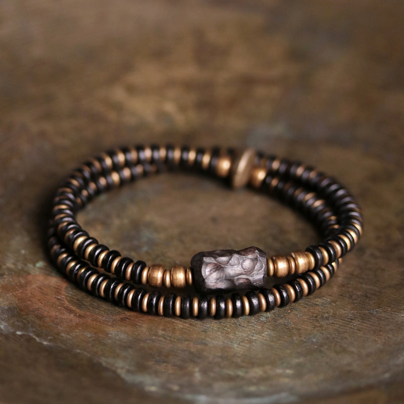 Kailashforce Artisanal Copper Wood Blended Black Sandalwood Bracelet Vintage Elegance Meets Modern Trend