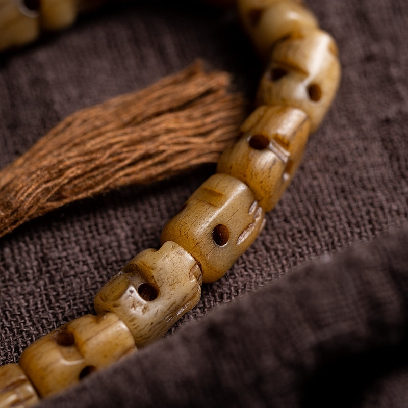Kailashforce Eternal Yak Bone Skull Mala Where Death’s Whisper Meets Timeless Grace