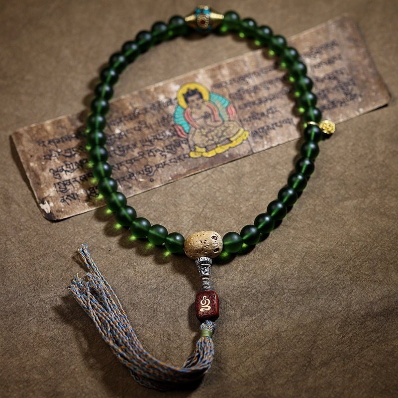 Kailashforce Nepalese Artisanal Crystal Mala 36 Bead Women’s Bodhi String, Where Ancient Grace Meets Modern Serenity
