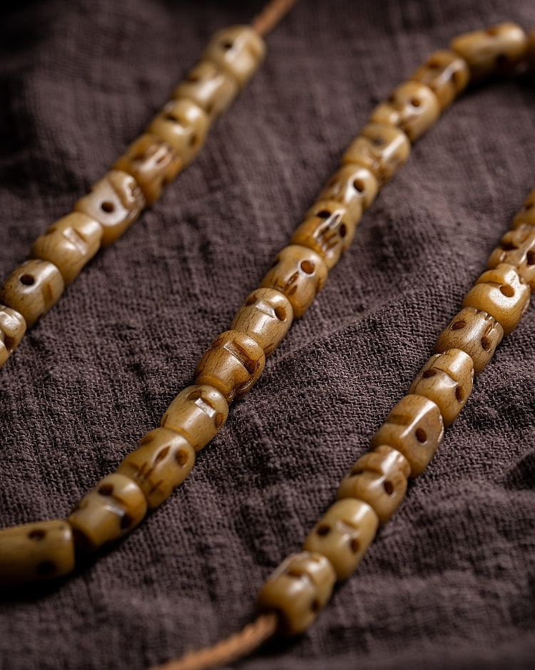 Kailashforce Eternal Yak Bone Skull Mala Where Death’s Whisper Meets Timeless Grace
