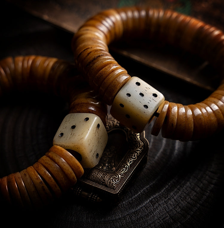 Kailashforce Timeless Tibetan Aged Yak Bone Single Loop Mala Where Earth’s Memory Meets Soul’s Journey