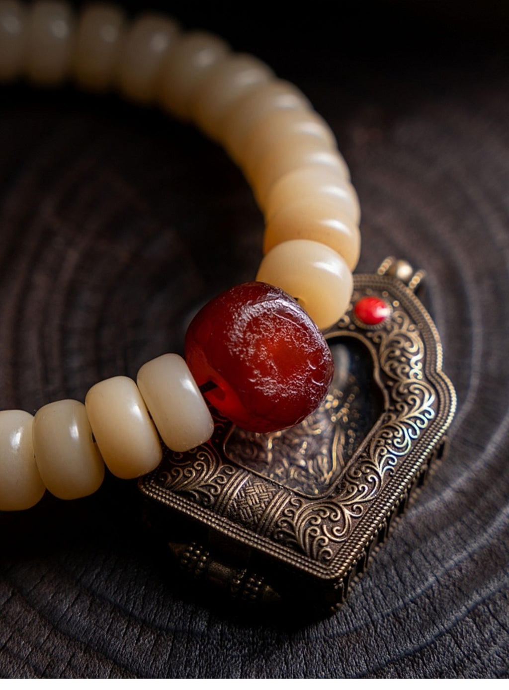 Kailashforce Timeless Natural Camel Bone Fossilized Yellow Single Loop Mala Where Earth’s Wisdom Meets Soulful Grace
