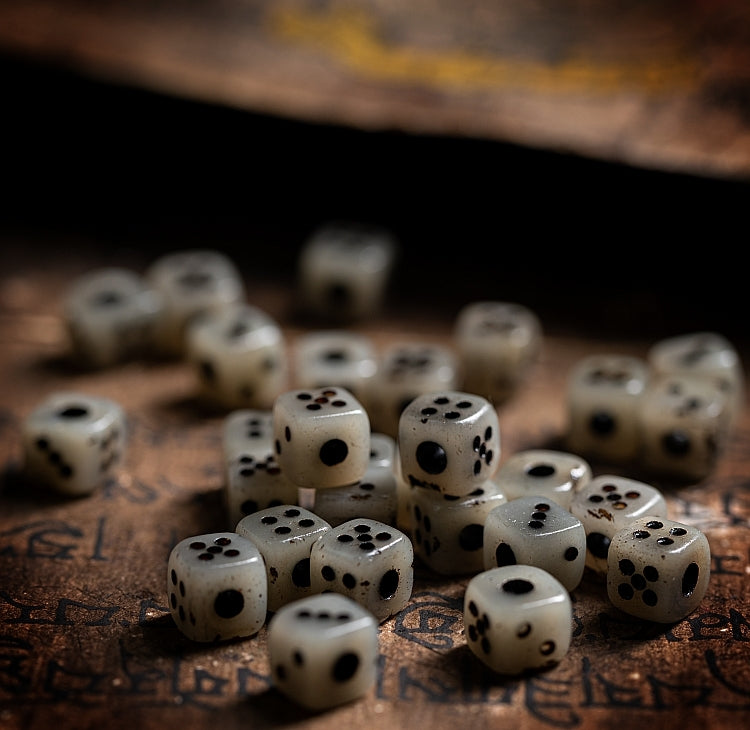 Kailashforce  Tibetan Yak Bone Dice Mala 108 Beads of Aged Wisdom, Where Bone Whispers Meet Soul’s Journey