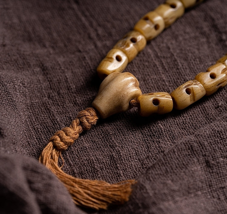 Kailashforce Eternal Yak Bone Skull Mala Where Death’s Whisper Meets Timeless Grace