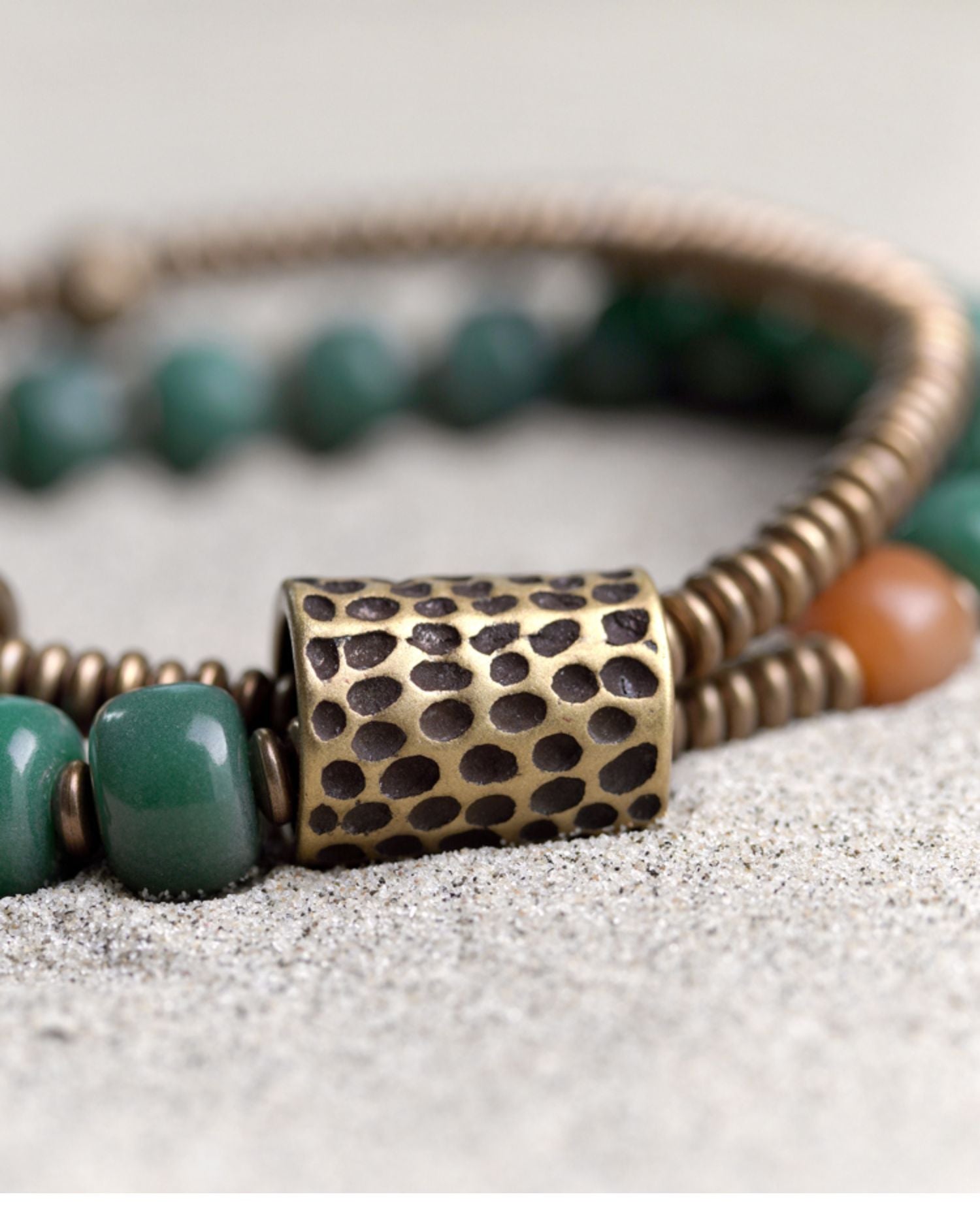 Kailashforce Vintage Ethnic Double Layer Green Bodhi Root Bracelet Boho Chic Meditation Jewelry