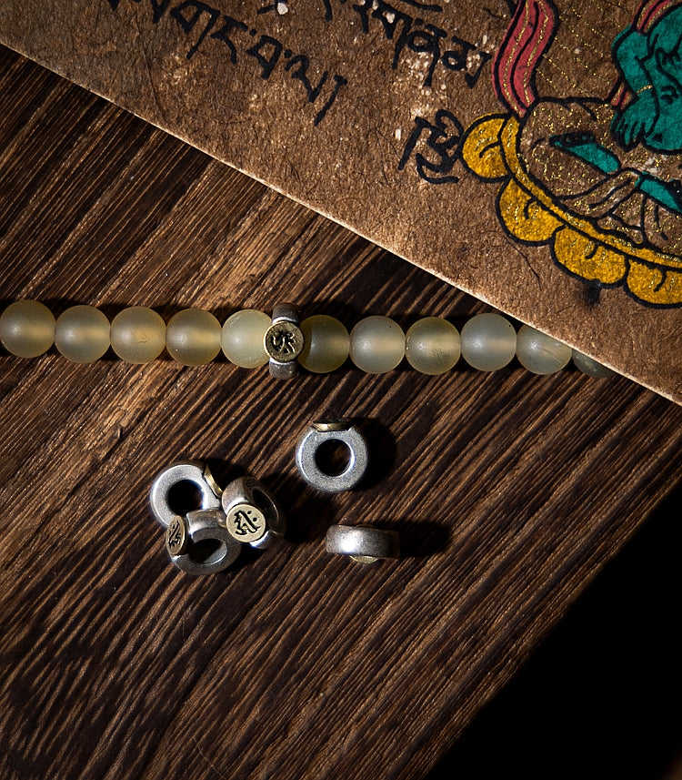 Kailashforce Original Minimalist Tibetan Inspired 108 Bead Natural Tibet Yak Horn Birthstone Buddha Rosary Unisex Spiritual Jewelry for Men or Women